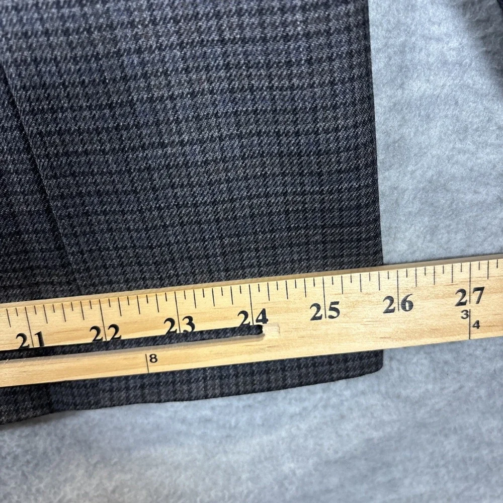 Stafford Executive Blazer 46L Charcoal Gray Wool‎ Sport Coat Subtle Check Plaid